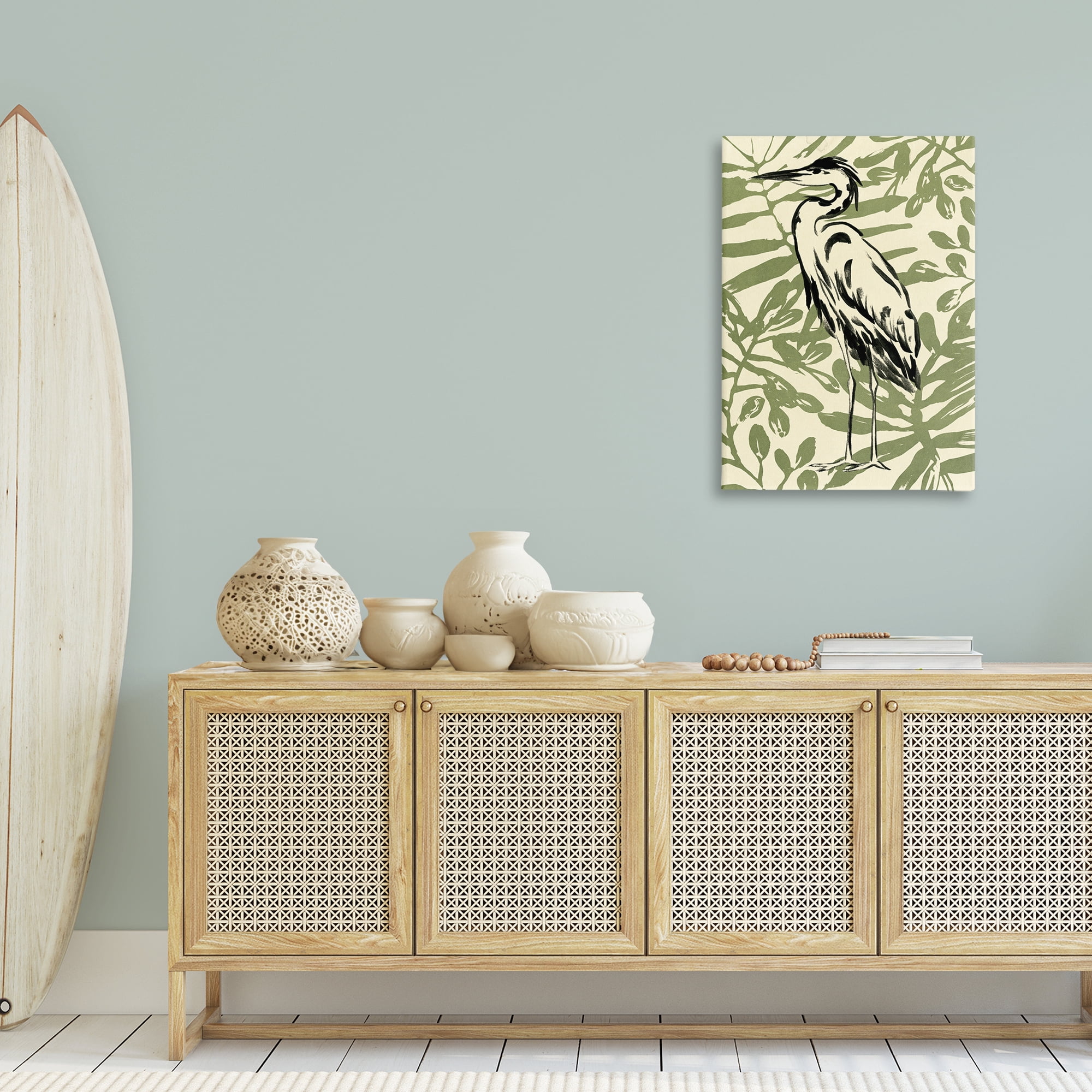 Stupell Industries Brushed Heron Portrait Animals & Insects Painting Gallery Wrapped Canvas Art Print Wall Art, 24 x 36
