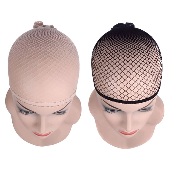 TELOLY Wig Cap for Lace Front Wig 6 Pcs Mesh Wig Caps for Women Mesh Open End Stretchy Stocking Caps for Wigs (6 Pack-6 Pcs, 3 Pcs Nude Beige and 3 Pcs Black)