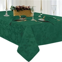Newbridge Christmas Carol Hunter Green Holiday Noel Damask 60 x 84 inch Rectangle Fabric Tablecloth