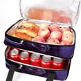 thumbnail image 5 of Bats Double Layered Insulated Refrigerated Large Capacity Handheld Lunch Bag with Two Compartments - 7.1x11.4x16.1 Inches, 5 of 6