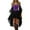 Purple, variant on WTOBBY Women's Casual Elegant Gothic Court Dress for Halloween Featuring Cold Shoulder Neckline, Flutter Sleeves, Irregular Hem, and Solid Color in Soft Chiffon Material ,Purple Pink S
