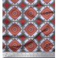 thumbnail image 1 of Soimoi Poly Georgette Fabric Floral Mandala Printed Fabric 1 Yard 42 Inch Wide, 1 of 3