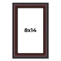 8x14 Frame Brown Round Mahogany Solid Wood Picture Frame | 1.625 Inch Moulding Width | with UV