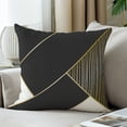 thumbnail image 3 of LALILO Throw Pillow Covers Geometric Black Cream Golden Gold White Cushion Cover 18" x 18", 2 Pack, 3 of 6