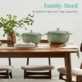 thumbnail image 3 of JIANYI 7.5 Quart Enamel Cast-Iron Round Dutch Oven, Family Style Heavy-Duty Pre-Seasoned Cookware for Home, Kitchen, Dining Room, Oven Safe w/Lid, Dual Handles - Sage Green, 3 of 7