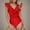 Red, variant on UTSJKR Womens One Piece Swimsuits Tummy Control Bathing Suits Ruffle Sleeve Mesh Swimsuit Full Coverage Swimwear Army Green S