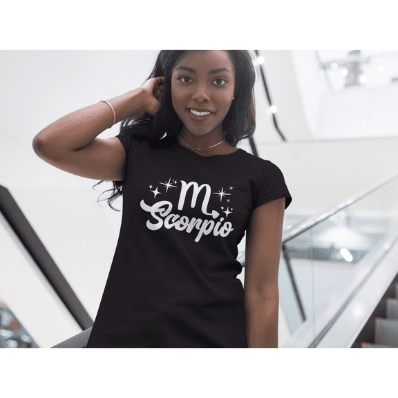 Respect My Tshirt - Scorpio Zodiac Sign Graphic T-Shirt, Astrology Symbol Design, Crew Neck, Black, 5X