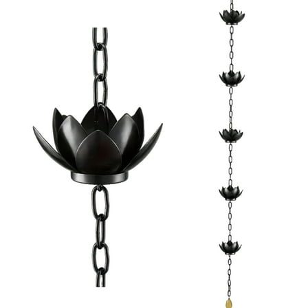 Rain Chain Flower Rain Chain Set Rust Resistant Rainchain Gutter Adapter Rain Chain for Gutters Downspouts Decors