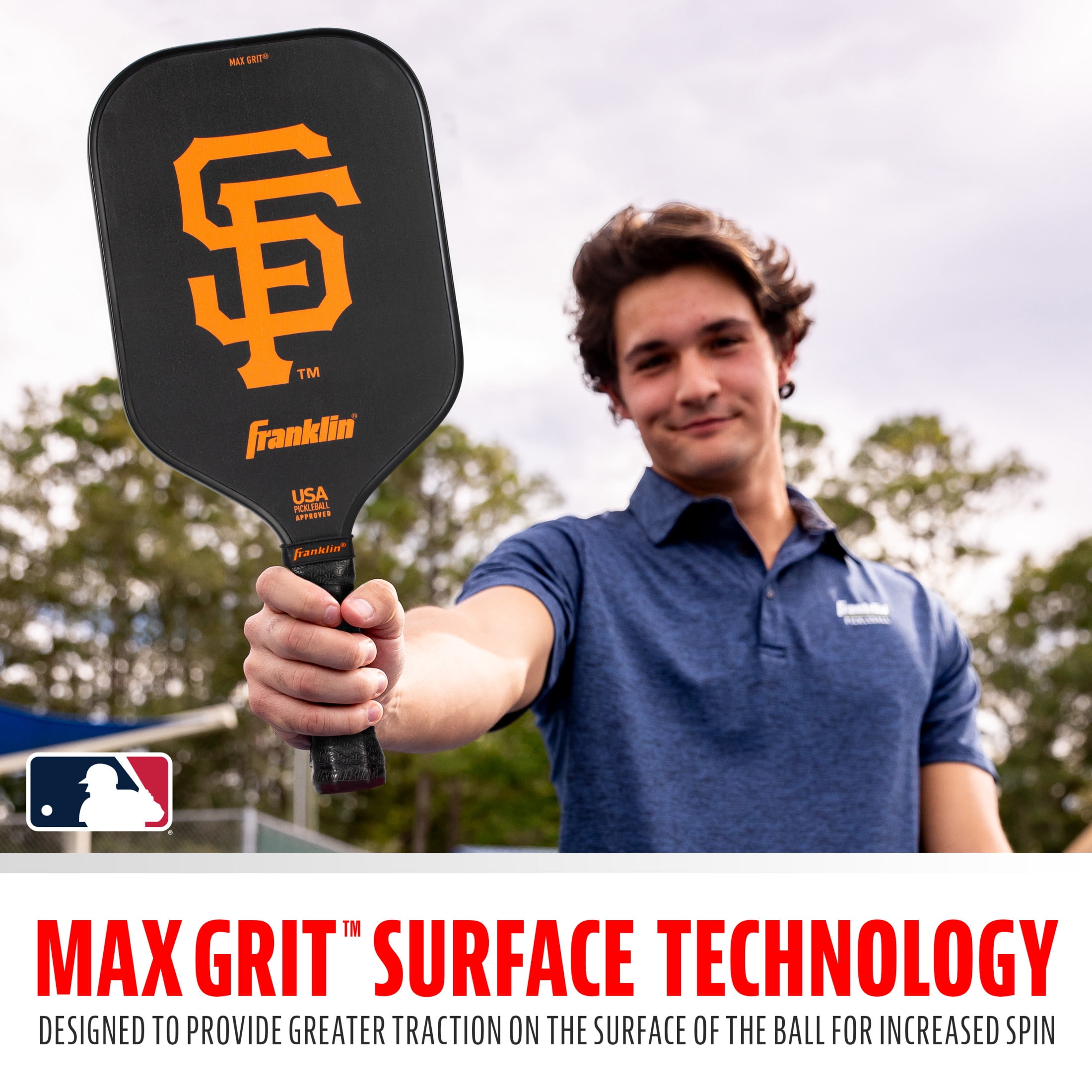 Franklin Sports MLB San Francisco Giants Pickleball Paddle - Official MLB Team Pickleball Paddles - USAP (USAPA) Approved Premium Quality Pickleball Paddles - Authentic Team Logos + Colors
