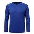 thumbnail image 6 of AZoiNM Men's Solid Long Sleeve T-Shirt Relaxed Fit Breathable Casual Top Athletic Wear, 6 of 9