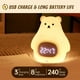 thumbnail image 5 of paquete de luz nocturna de oso, lindo despertador para niños, lámpara de guardería portátil hecha de silicona suave sin BPA, luz nocturna recargable por USB para niños, niñas, niños, bebés, regalos, 5 of 5