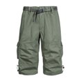thumbnail image 2 of CHEEREAM Mens Outdoor Cargo Capri Pants Relaxed Fit Multi-Pocket 3/4 Long Shorts Cotton Twill Beach Hiking Travel Shorts Army Green 4XL, 2 of 5