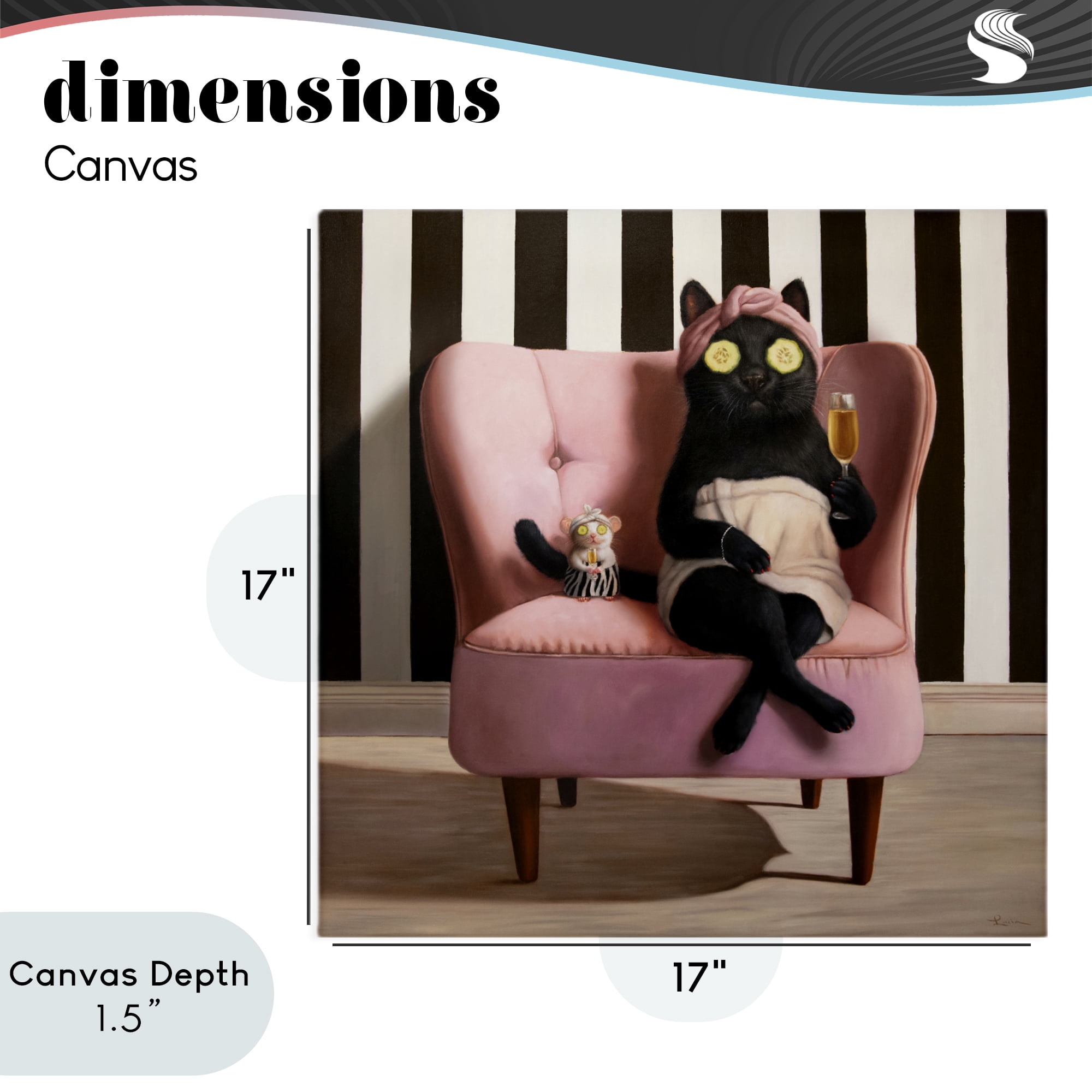 Stupell Industries Pamper Party Cat Canvas Wall Art, design by Lucia Heffernan