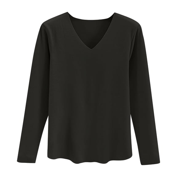 Compression Shirts Long Sleeve Deep V Neck T-Shirt Low Cut Undershirts Tee Top Base Layer Cold Weather Black XXL