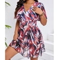 thumbnail image 5 of QUNYINEY Hawaiian Swimsuit Women 2 Piece Standard Straps Plus Size Swim Dress Padded Tummy Control V Neck Women Swimsuit Sets, 5 of 8