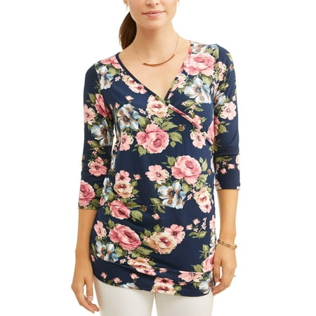 Maternity 3/4 Sleeve Nursing Friendly Floral Top