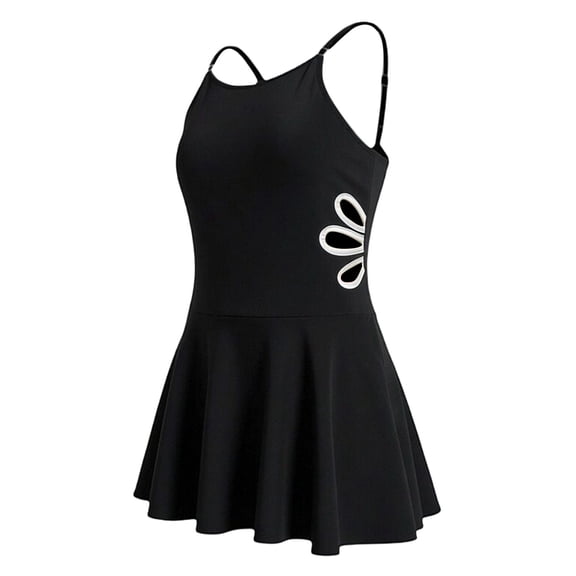 Tween Bathing Suit Black Girls Swimsuit 1 Piece Sleeveless Quick Dry Sport Summer Beach Swimwear 10-11 Years