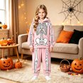 thumbnail image 2 of CAIVO Girls Halloween Outfit Sets Skeleton Printed Hooded Long Sleeve Sweatshirt Pants Two Piece Toddler Youth Casual Athletic Wear Clothing Set, 2 of 5