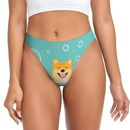 Adobk Dogs Loves Bath Print Seamless Women Underwear Thongs No Show Ladies Thong No Line Breathable Comfortable Panties Undies for Women-Large