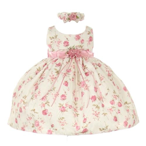 Stunning Girls Special Occassion Jacquard Princess Dress With Shoulder Flora