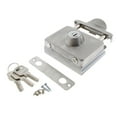 thumbnail image 2 of Cerradura de puerta corrediza de puerta de simple de acero inoxidable con manija, sin perforaciones, fácil de instalar, 10 mm-12 mm Soledad Cerradura de puerta de acero inoxidable, 2 of 10