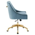 thumbnail image 3 of Modway Chaise de Bureau Pivotante en Velours de Performance Discern, Bleu Pâle, 3 of 7