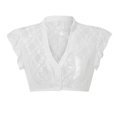 thumbnail image 2 of Womens Camisole Tops V Neck Elegant Short Sleeve Dirndl Costume Blouse Summer Tops for Women, 2 of 5