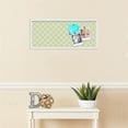 thumbnail image 3 of PinPix ArtToFrames 28x10 Custom Cork Bulletin Board Argyle Light Yellow   Poster Board Has a Fabric Style Canvas Finish, Framed in Satin White Frame (PinPix-642), 3 of 6