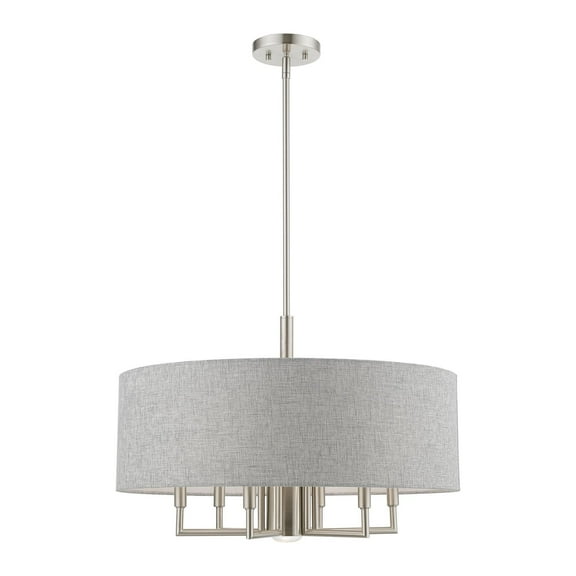 46736-91 Livex Lighting Dakota - 7 Light Pendant In Transitional Style-18.5 Inches Tall and 24 Inches Wide-Brushed Nickel Finish    -Traditional