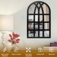 thumbnail image 4 of SUGARMOM - 2 espejos arqueados para ventana, estilo retro, para entrada, espejo de pared, acrílico, rectangular, con marco de madera, decoración de pared para sala de estar, entrada, comedor,, 4 of 8