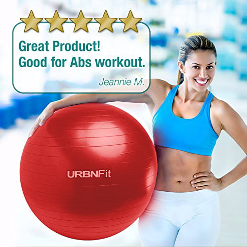 Exercise Balls For Fitness, Stability & Yoga - Workout Guide Included -  55CM / Red 
