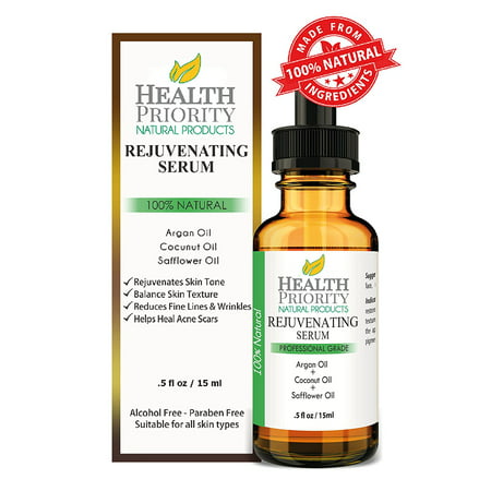100% Natural Rejuvenating Serum. All Natural Serum For Face, Neck, Chest - Unique Gentle Care - Perfect For All Skin Types - Great Moisturizer & Anti Aging