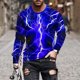 thumbnail image 1 of Blusas y camisas de manga larga con cuello redondo para hombre Camisa con estampado de luces Cuello redondo Manga larga Jersey Camiseta estampada Blusa para hombre Blusa, 1 of 5