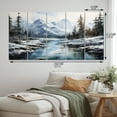 thumbnail image 4 of Designart "Canada Misty Mountain IV" Winter Landscape Metal Wall Decor Set, 4 of 5