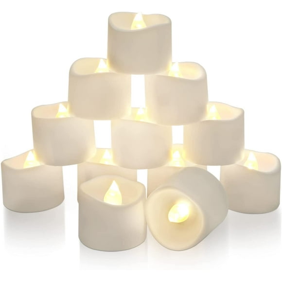Battery Tea Lights with Timer, 6 Hours on and 18 Hours Off in 24 Hours Cycle Automatically, Pack of 12 Timing LED Candle Lights