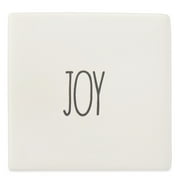 Holiday Time Christmas 5 inch White Ceramic Accent Decoration Block, Joy