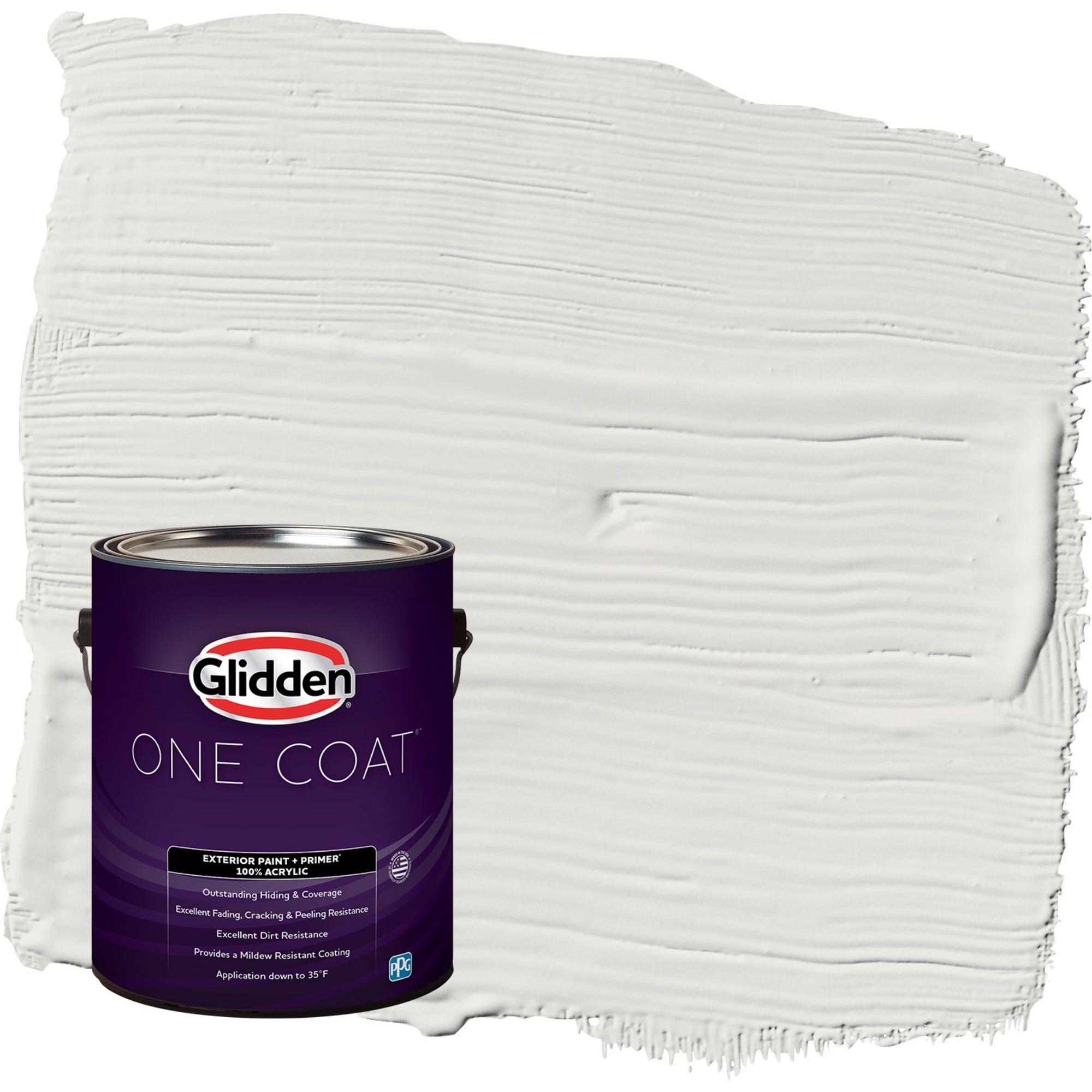 Glidden Fundamentals Off White / White Satin Exterior Paint, 5