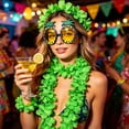 thumbnail image 4 of 5Pcs Tropical Floral Leis Set for Festival Parties, Colorful Flower Necklace Dress Up Props for Beach Events, Luau Decorations, Soft Fabric Garlands Multicolor, 4 of 8