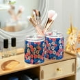 thumbnail image 3 of Yayeee 2 Pack Qtip Holder Bathroom Cotton Swab Canister with Lid Clear Dispenser Set, Pink Flowers Pattern, 3 of 6
