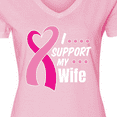 thumbnail image 4 of Inktastic Breast Cancer Awareness I Support My Wife with Pink Ribbon Women's V-Neck T-Shirt, 4 of 5