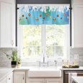 thumbnail image 5 of Christmas Kitchen Curtains and Valances Set, Rod Pocket Curtains Tier Farmhouse Window Curtains 24 Inch Length, Xmas Pine Leaves Snowflake Blue Green Ombre 3 Piece Kitchen Curtains Set, 5 of 6
