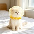 thumbnail image 2 of Pet Cat Head Net, Breathable Mesh Head Cover Protector for Small Dog Cat, Anti-Scavenging Muzzle Mask Elastic Net with Quick Release Buckle for Walking,Yellow - 1pc, 2 of 7