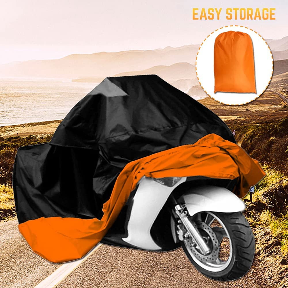 Motorcycle Cover,3XL Waterproof Motorbike Cover for All-Weather Outdoor Indoor Dust and UV Protection,Universal Fits up to 105" Motorcycles