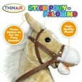 thumbnail image 3 of Playful Minds: Stick Pony - Palomino - Tan Brown, 34" Wood Stick Ride-On, 12" Plush Horse Head, Realistic Animal Sounds, Bridle & Reins, Kids 3+, 3 of 9