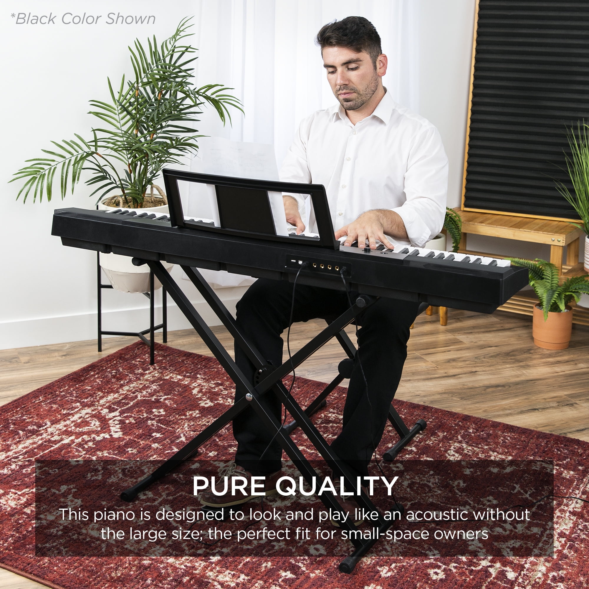 Best Choice Products 88-Key Full Size Digital Piano for All Player Levels w/ Semi-Weighted Keys, Stand, Pedal - White