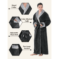 thumbnail image 4 of Robes for Men, LOFIR Long Mens Robes, Warm Soft Plush Mens Robe with Hood, Plus Size Plus Thick Robe for Men with Side Pocket and Belt, Bathrobes for Men Gifts, Gray,XXL, 4 of 7