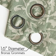 Curtainking Blackout Curtains for Bedroom Thermal Curtains Floral Patterned Living Room Vintage Country Curtain 84 inch Long 2 Panels Green on Beige