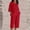 (Fashion 10)Red, variant on Aimik Women's Linen Shirt Capri Pant Set Crew Neck Batwing Sleeve Relaxed Daily Outfits Matching Cropped Pants Casual Sets