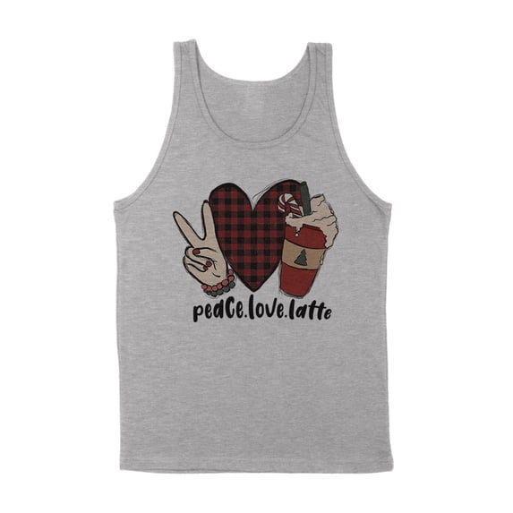 Peace Love Latte Tank Top Unisex X-Large Grey