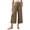 Brown *, variant on Women Fold Over Waist Lounge Capris Gaucho Wide Leg Flowy Cropped Pants Casual Yoga Culotte Pajama Bottom